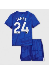 Fotbalové Dres Chelsea Reece James #24 Dětské Domácí Oblečení 2025-26 Krátký Rukáv (+ trenýrky)
